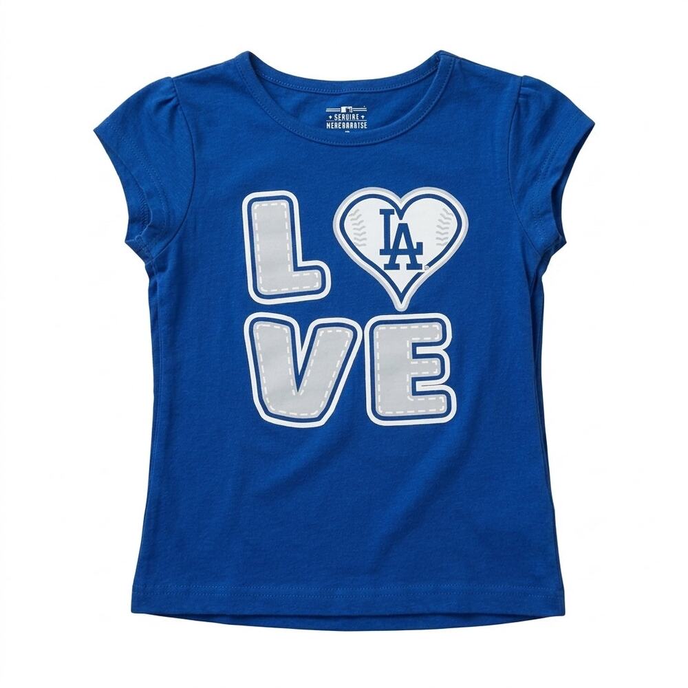 Genuine Merchandise Los Angeles Dodgers T-Shirt Size 3T Royal Blue Love Heart